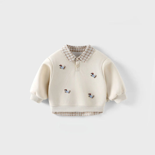 Two-Piece-Pullover für Jungen – Cartoon-Hoodie für den Herbst