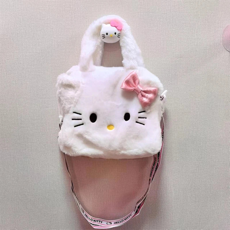 Hello Kitty Sanrio Kawaii Plüsch-Tasche – Tragbare Umhängetasche, Kosmetiktasche & Geschenk für Mädchen & Damen