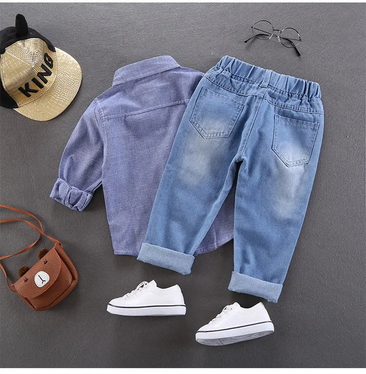 Lässige Jeans für Jungen – Stretch-Denim mit elastischem Bund