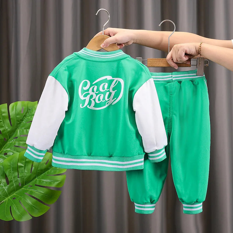 Casual 2-teiliges Set für Jungen – Jacke und Hose mit Buchstabendruck