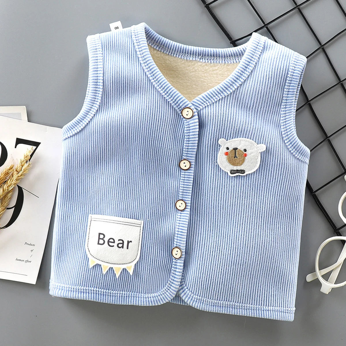Warme Kinderweste für Jungen und Mädchen – Verdickte Samtweste mit Futter, für Herbst und Winter, leichtes Jacken-Design