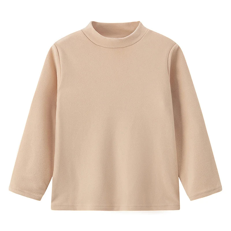 Unisex Langarm-T-Shirt mit mittelhohem Kragen  – Schlichtes Basic für Herbst und Winter auch im 3er Pack