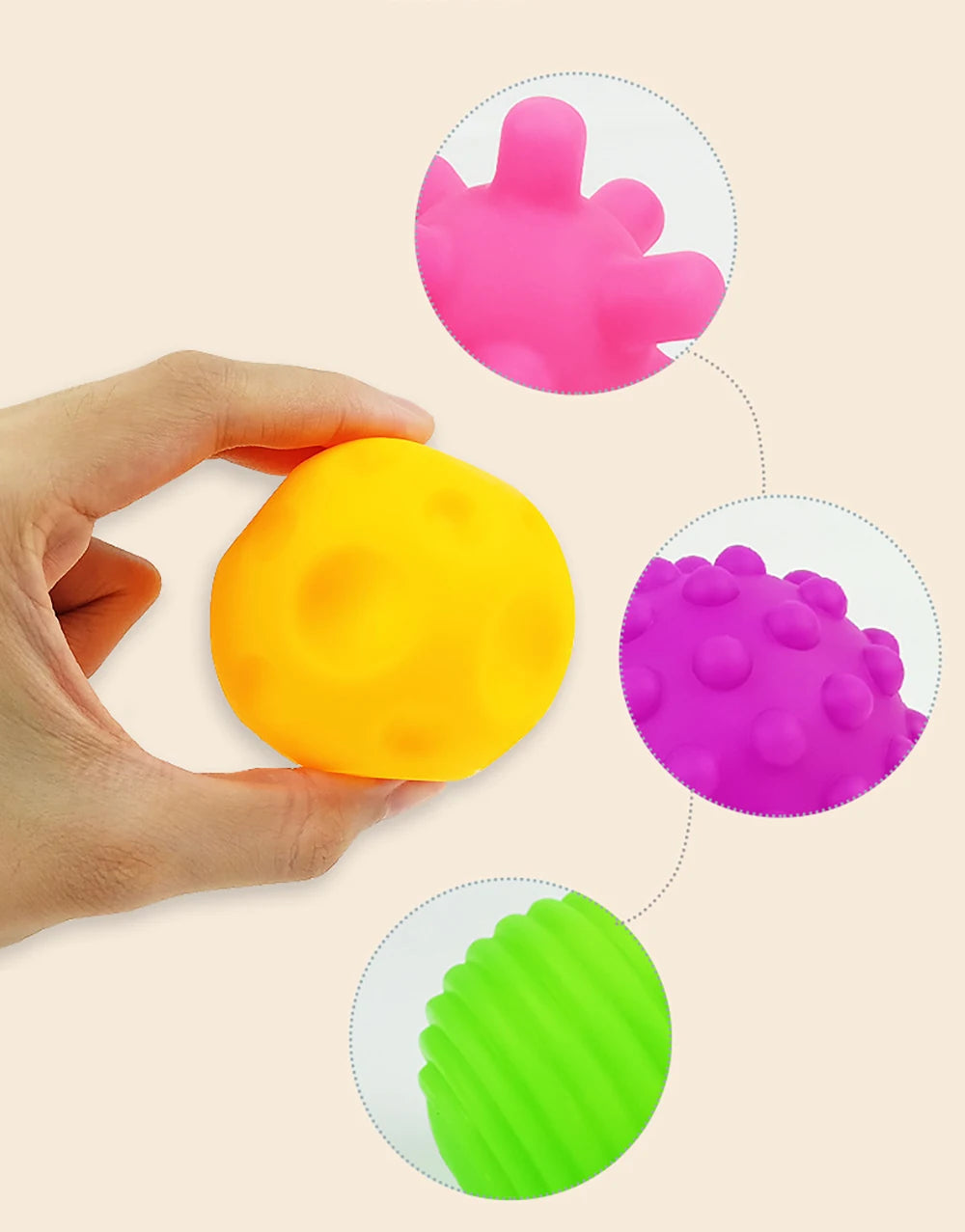 6 Stück strukturierte Multi-Ball-Set entwickeln taktile Sinne Spielzeug Baby Touch Hand Ball Spielzeug Training Ball Massage weiche Bälle Kinder Geschenke