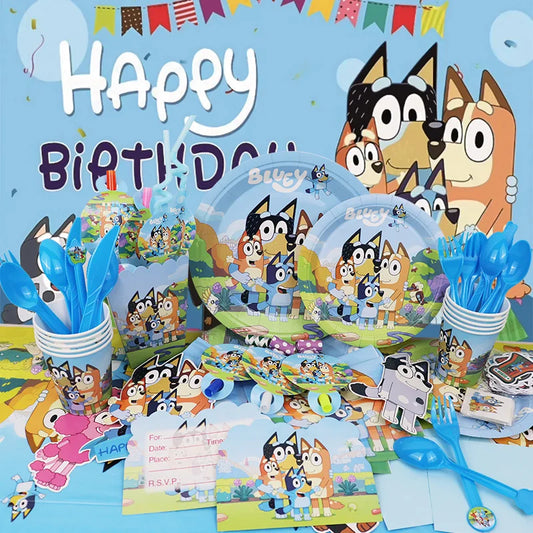 Bluey Geburtstag Deko-Set – Ballons & Partyzubehör für Kinder