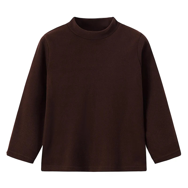 Unisex Langarm-T-Shirt mit mittelhohem Kragen  – Schlichtes Basic für Herbst und Winter auch im 3er Pack