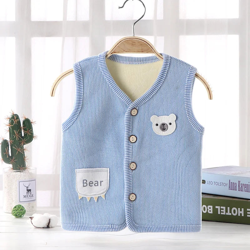 Warme Kinderweste für Jungen und Mädchen – Verdickte Samtweste mit Futter, für Herbst und Winter, leichtes Jacken-Design