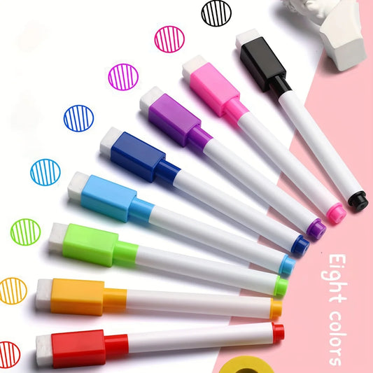 8-teiliges Set Whiteboard-Marker – Trocken abwischbare Stifte in 8 Farben