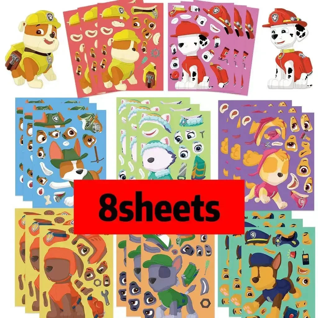 Paw Patrol Make-a-Face Puzzle & Aufkleber ( 8/16/48 Blatt – Mega Spaß für Kinder mit Chase, Skye & Co.!