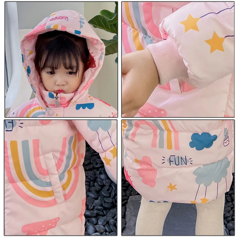 Kinder Daunenjacke – Warmer Wintermantel mit Kapuze für Jungen & Mädchen