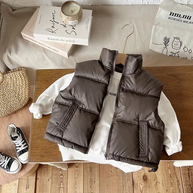 Unisex Kinder-Daunenweste – Warme Steppweste für Herbst und Winter