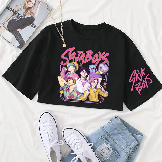"Kpop Demon Hunters" Saja Crop Top – Stylishes Kurzarm-Shirt für Fans