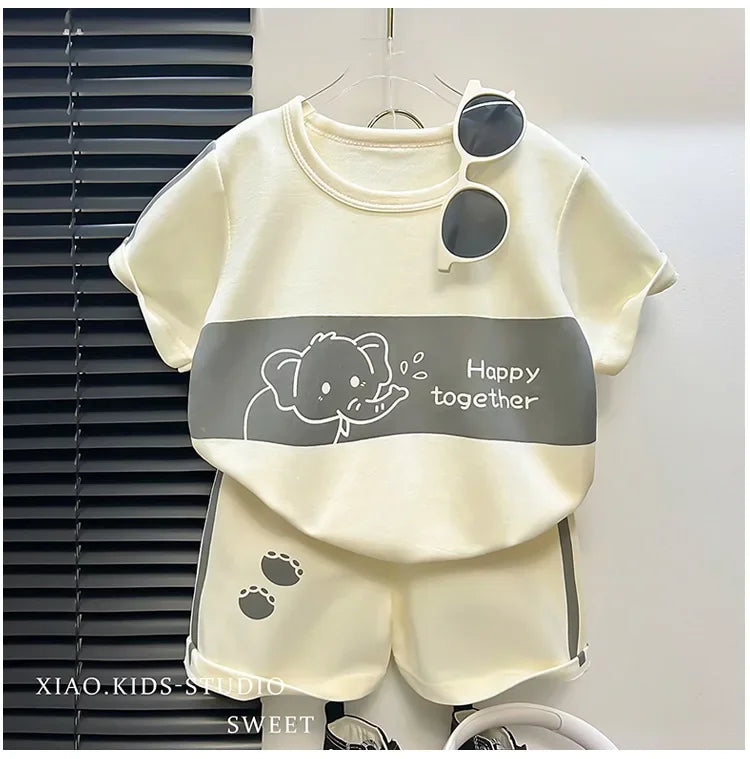 Gestreiftes Sommer-Set für Kinder – Kurzarm-Shirt & Shorts
