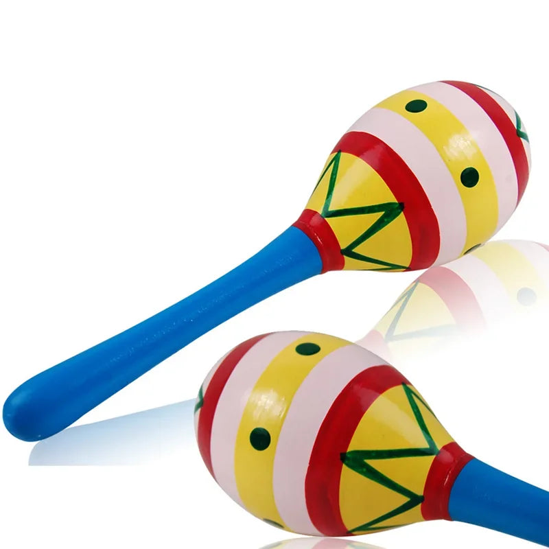 Große Montessori Baby Holzspielzeugrassel – Bunte Musikinstrumente für kleine Entdecker