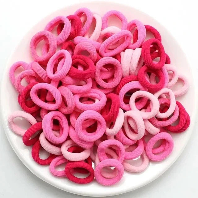 200er Set Bunte Haargummis – Elastische Haarbänder für Kinder
