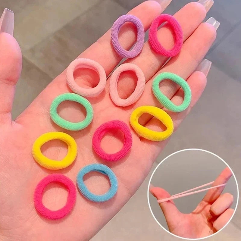 200er Set Bunte Haargummis – Elastische Haarbänder für Kinder