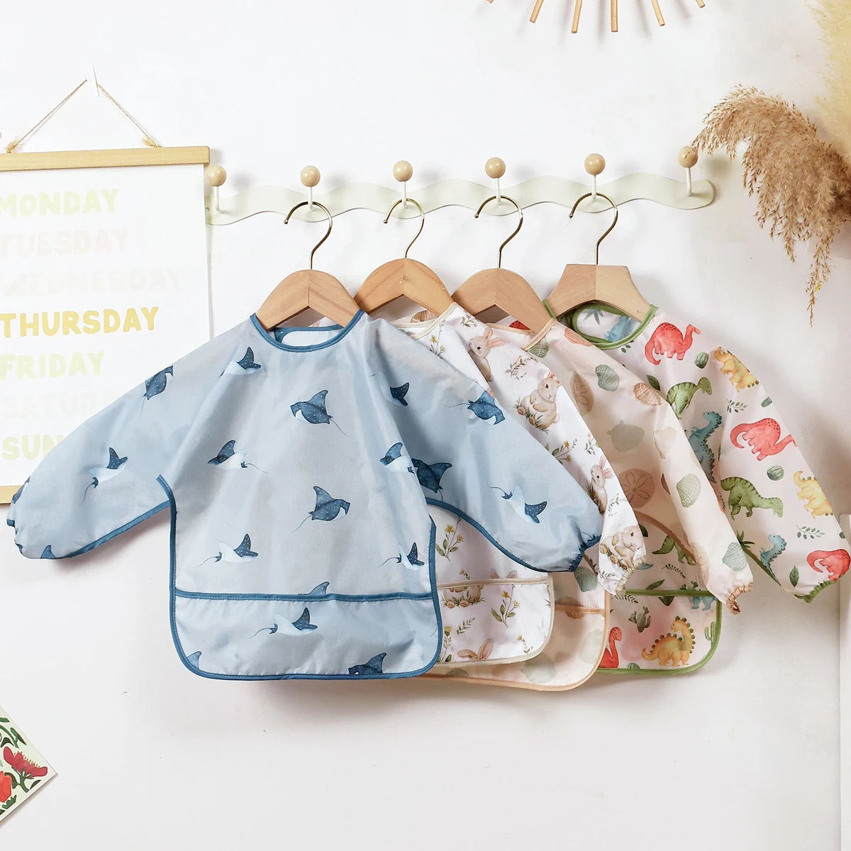 Elinfant Baby / Kleinkind Langarm-Lätzchen – Das praktische All-in-One Wasserdichte Lätzchen für Babys!