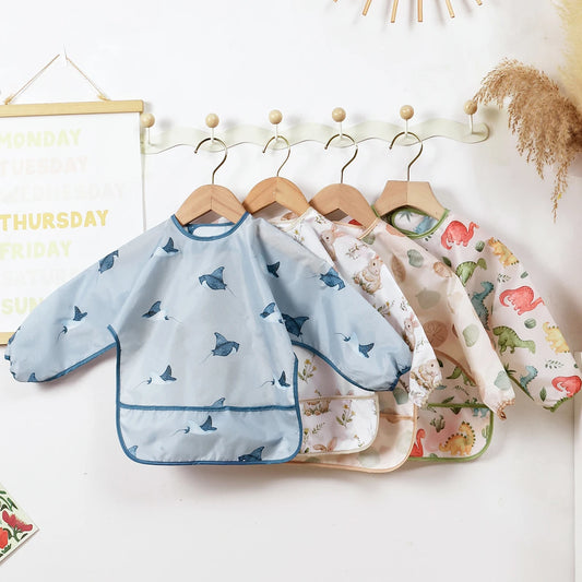 Elinfant Baby / Kleinkind Langarm-Lätzchen – Das praktische All-in-One Wasserdichte Lätzchen für Babys!
