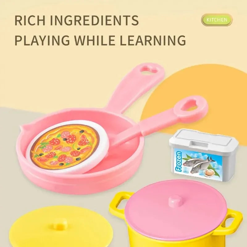 Mini Spielzeukgüche Spielset – DIY Kochen, Lebensmittel, Geschirr und Rollenspiel für Kinder,  tolles Geschenk für Jungen und Mädchen ( Bitte beachten Sie die Größenangabe )