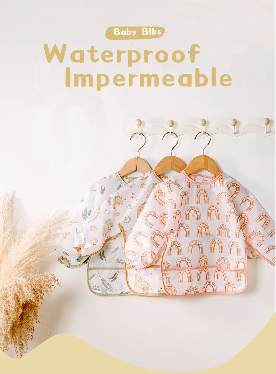 Elinfant Baby / Kleinkind Langarm-Lätzchen – Das praktische All-in-One Wasserdichte Lätzchen für Babys!