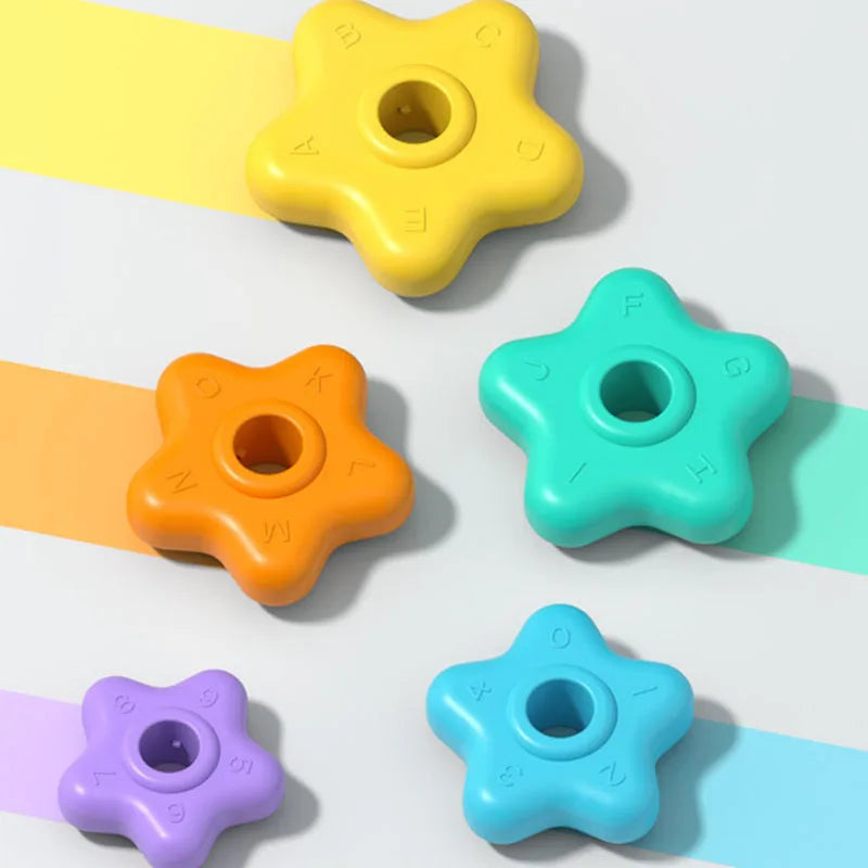 Montessori Regenbogen-Spinturm – Pädagogisches Steck- und Drehspiel für Kinder