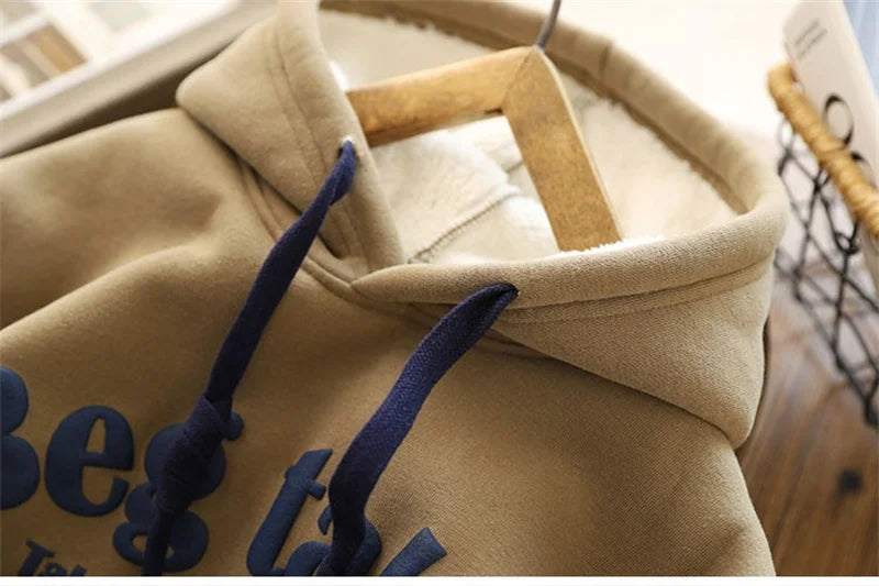 Fleece-Hoodie für Jungen – Warmer Pullover mit Buchstabendruck