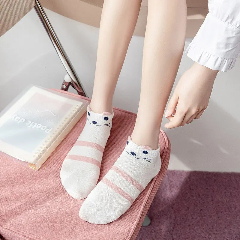 5/10/20 Kinder kurze Röhrensocken mit verschiedenen Motiven – Trendige, dünne Socken für alle Jahreszeiten, niedrig geschnitten, modisches Style-Accessoire