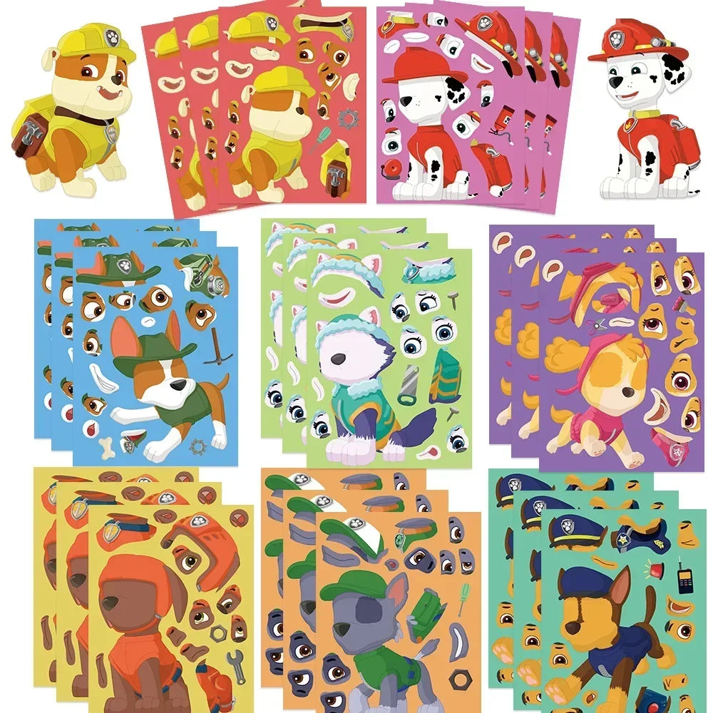 Paw Patrol Make-a-Face Puzzle & Aufkleber ( 8/16/48 Blatt – Mega Spaß für Kinder mit Chase, Skye & Co.!