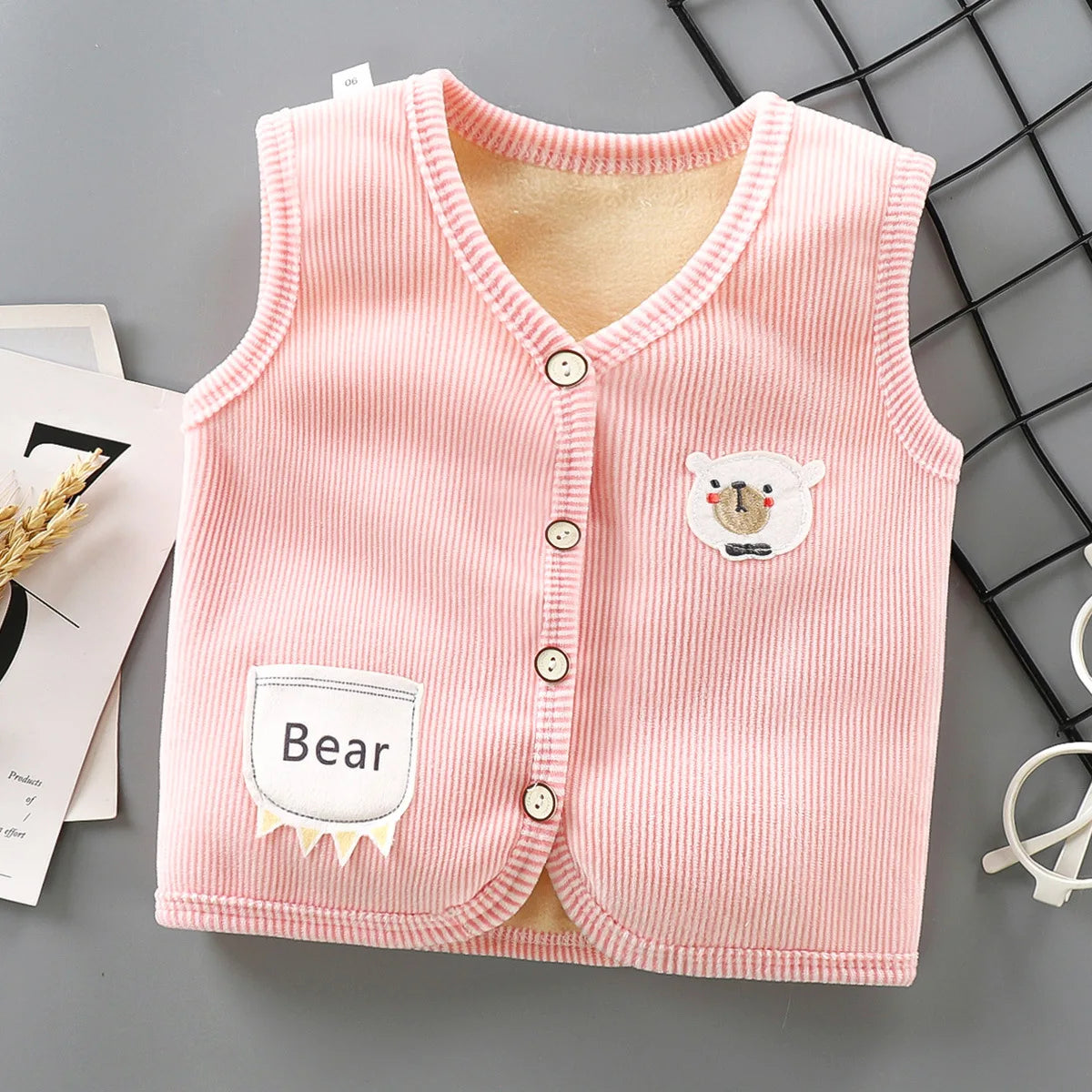 Warme Kinderweste für Jungen und Mädchen – Verdickte Samtweste mit Futter, für Herbst und Winter, leichtes Jacken-Design