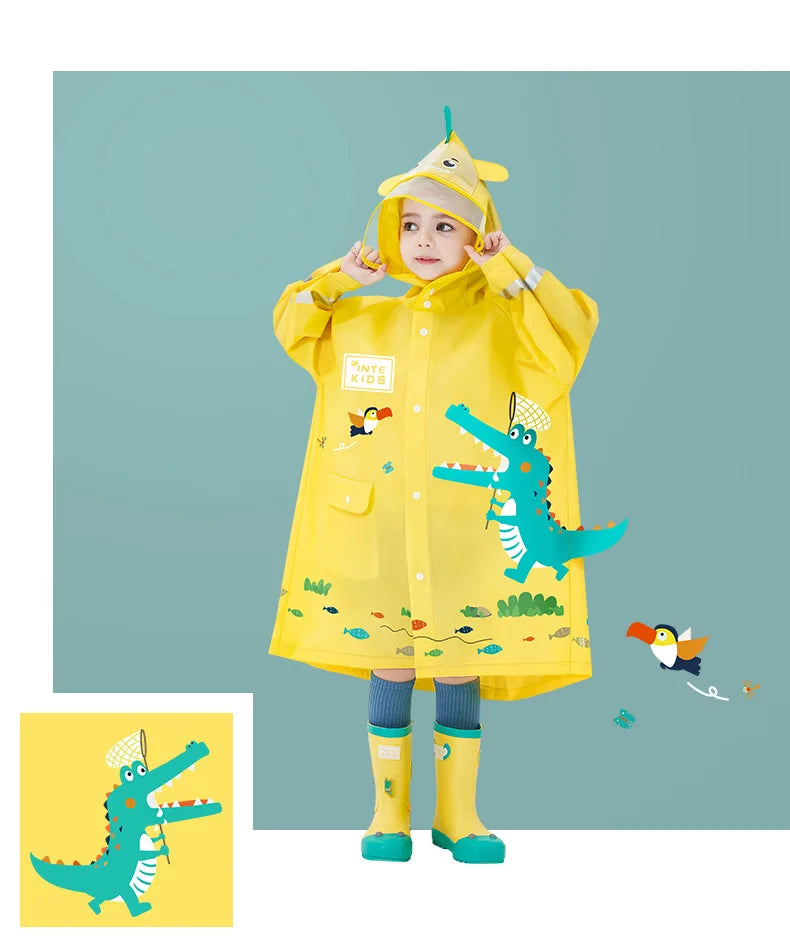 Niedlicher Polyester-Kinder-Regenmantel, wasserdichter Regenmantel für den Außenbereich, für Kinder, undurchlässiger Poncho, Regenjacke für Jungen und Mädchen