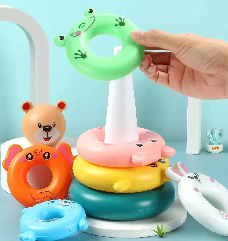 Montessori Regenbogen-Spinturm – Pädagogisches Steck- und Drehspiel für Kinder