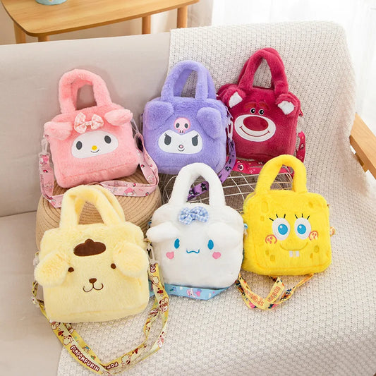Hello Kitty Sanrio Kawaii Plüsch-Tasche – Tragbare Umhängetasche, Kosmetiktasche & Geschenk für Mädchen & Damen