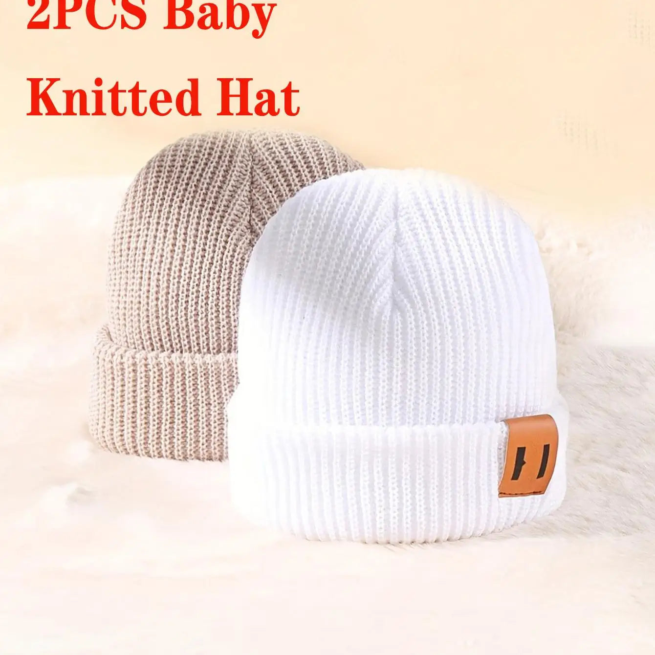 3er Set Gestrickte Wintermützen – Kuschelige Accessoires für Neugeborene & Kleinkinder im praktischen Sets von 1, 2 oder 3 Stück