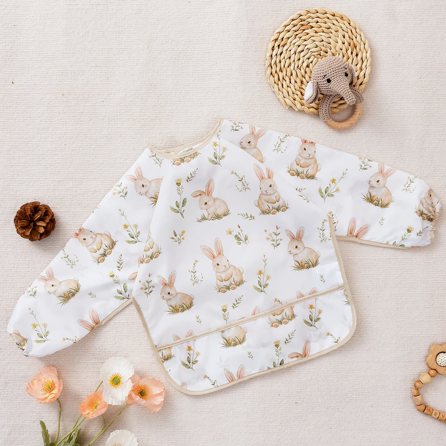 Elinfant Baby / Kleinkind Langarm-Lätzchen – Das praktische All-in-One Wasserdichte Lätzchen für Babys!