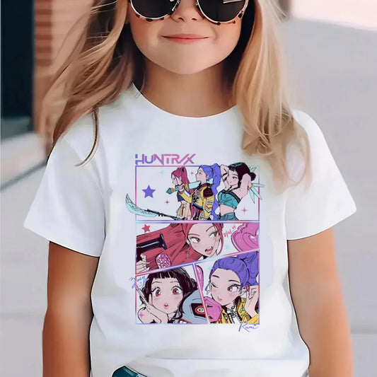 Kinder T-Shirt „Kpop Demon Hunters“ – Cooles T-Shirt im Harajuku-Stil