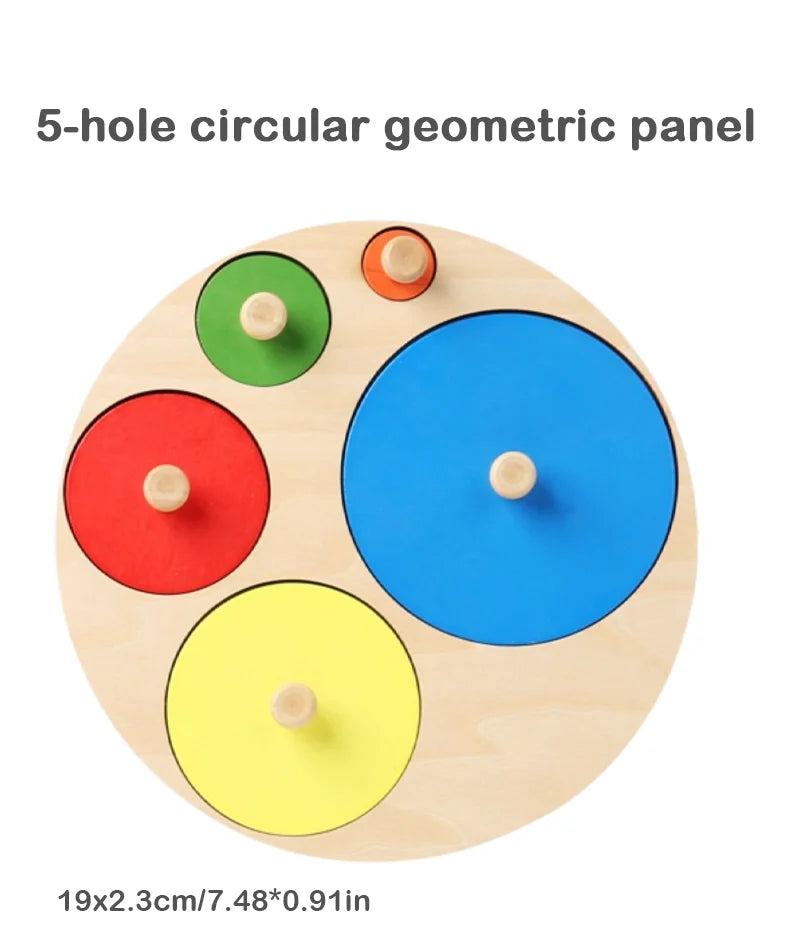 Montessori Holz-Puzzle – Geometrisches Formen- und Farbabstimmungsspiel für Kleinkinder