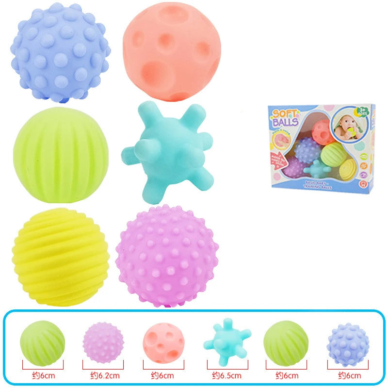 6 Stück strukturierte Multi-Ball-Set entwickeln taktile Sinne Spielzeug Baby Touch Hand Ball Spielzeug Training Ball Massage weiche Bälle Kinder Geschenke