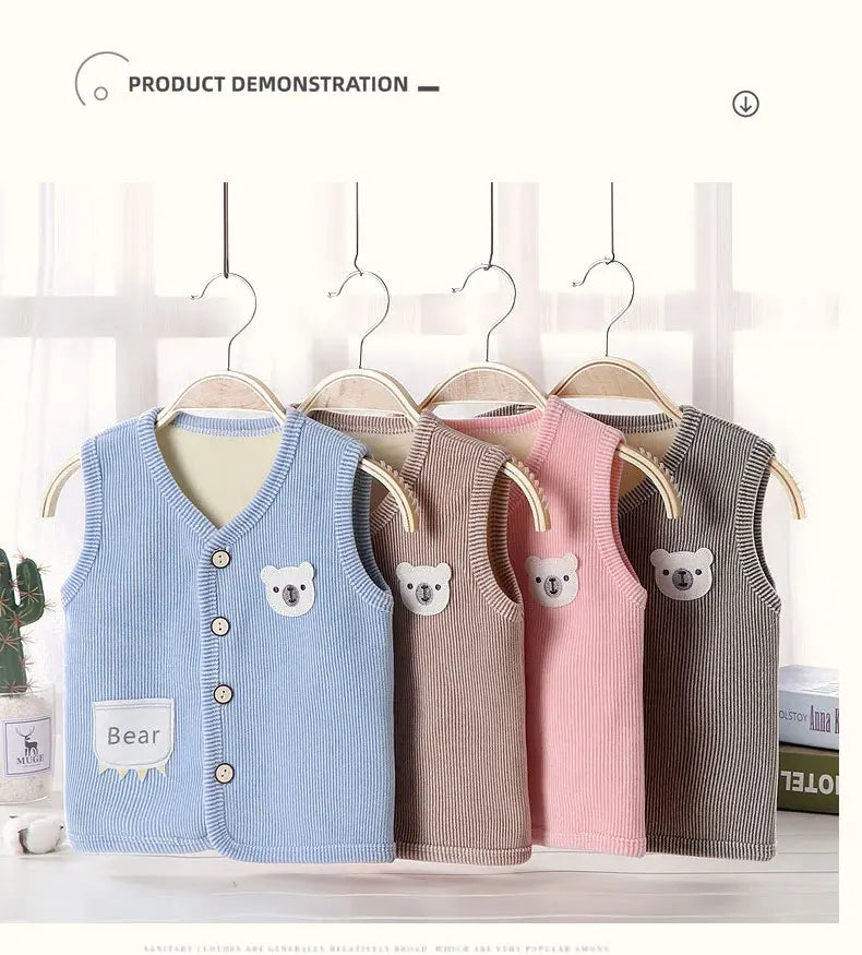 Warme Kinderweste für Jungen und Mädchen – Verdickte Samtweste mit Futter, für Herbst und Winter, leichtes Jacken-Design