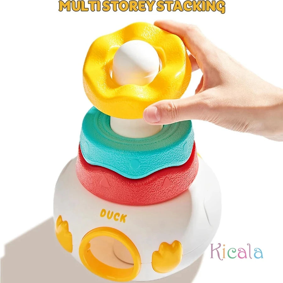 Montessori Regenbogen-Spinturm – Pädagogisches Steck- und Drehspiel für Kinder