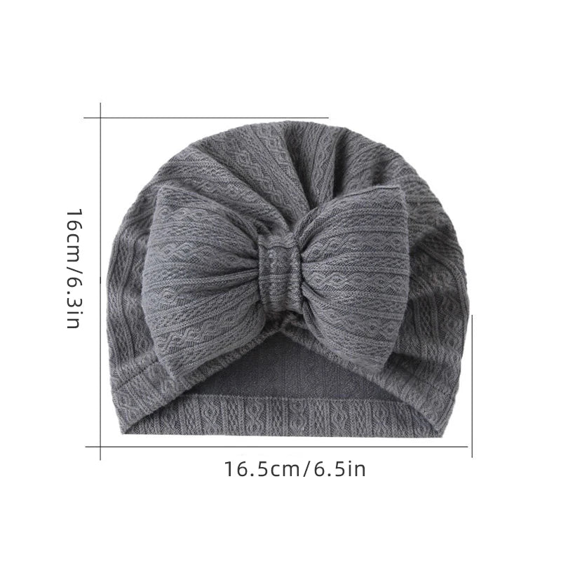 Weicher Baby-Turban mit Schleife – Süße Mütze für Neugeborene & Kleinkinder