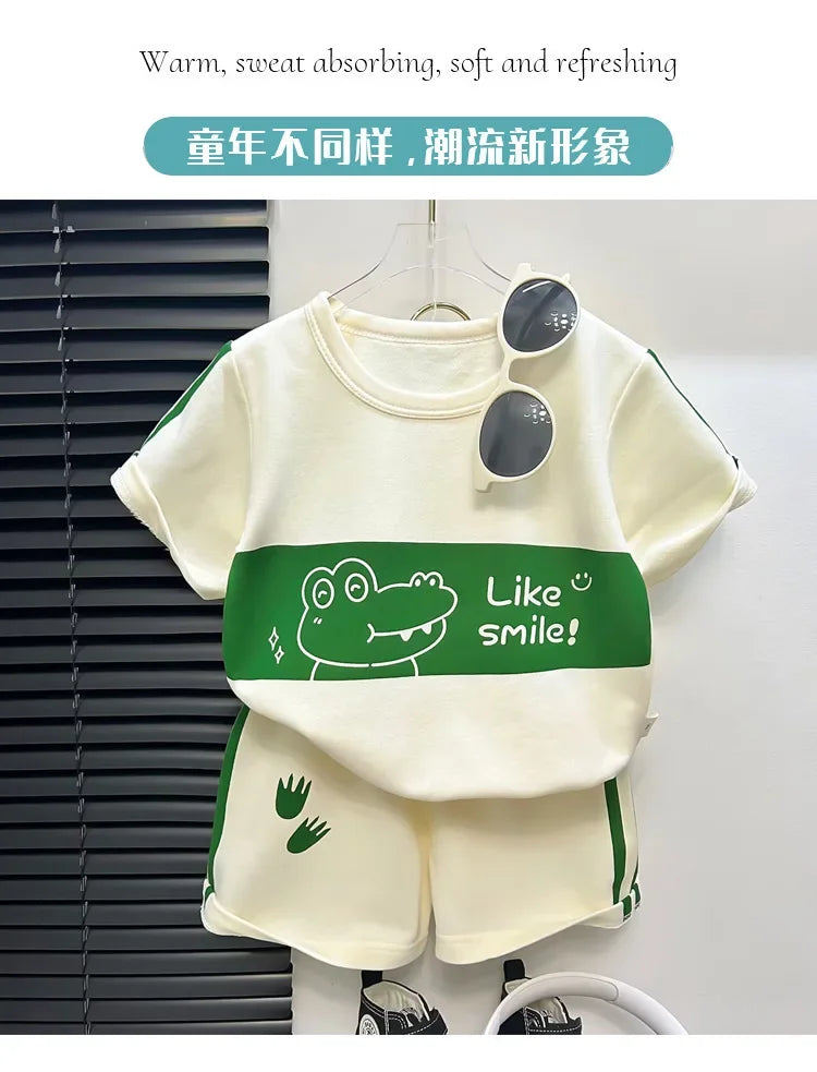 Gestreiftes Sommer-Set für Kinder – Kurzarm-Shirt & Shorts