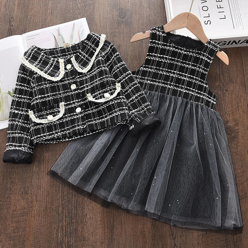 Bear Leader Prinzessinnen-Outfit – 2-teiliges Set aus Kleid und Mantel für den Winter