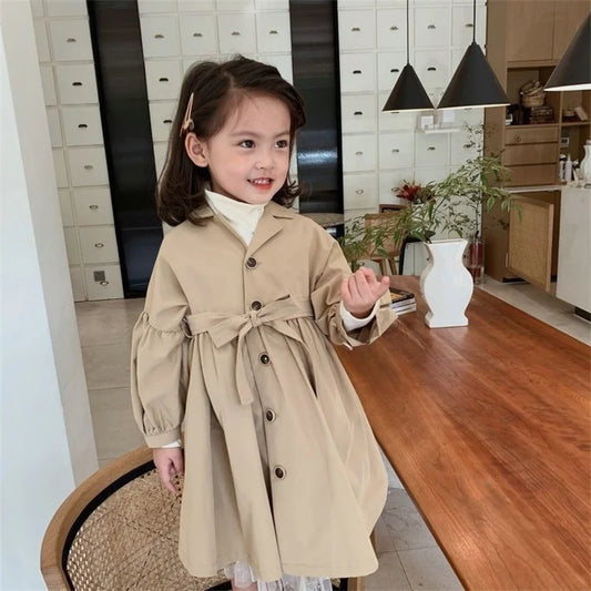 Kinder-Trenchcoat – Eleganter Mantel für Mädchen im koreanischen Stil