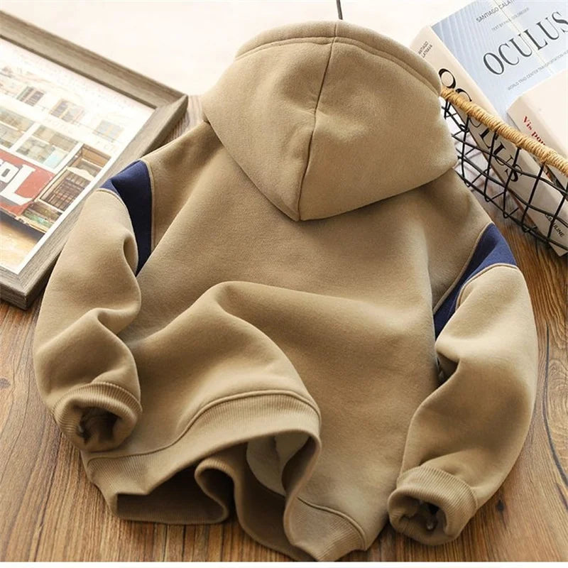 Fleece-Hoodie für Jungen – Warmer Pullover mit Buchstabendruck